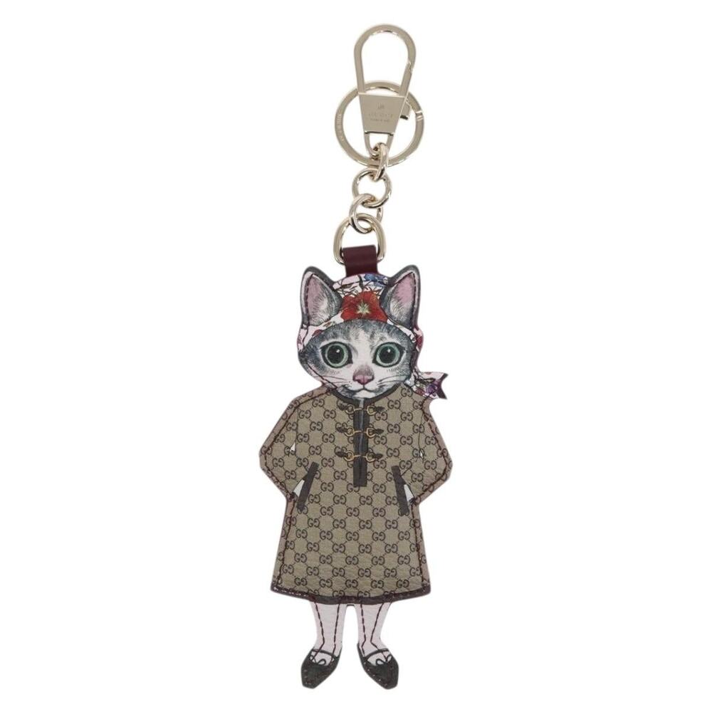 Gucci GG Supreme Japan Limited Edition Yuko Higuchi Cat Bo Charm Beige